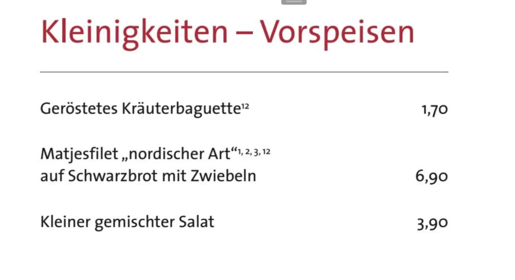 Kleinigkeiten Vorspeisen