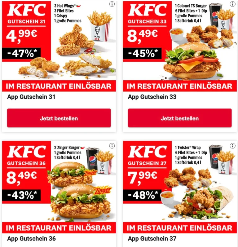 KFC Gutscheine